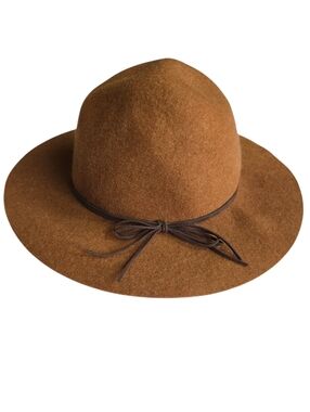 Chico’s 100% Wool Wide Brim Fedora Hat - Cognac/Camel 🎩🍂
